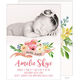 Ribbon with Flowers Photo Birth Announcements Image 3 of 4
